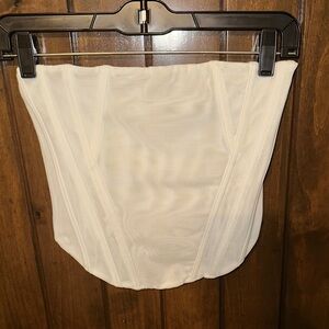 White Fox Boutique Cream Crop Top